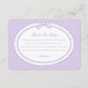 Purple Gingham Coquette Books for Baby Enclosure Card