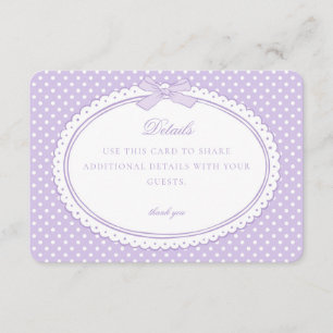 Purple Gingham Coquette Bow Details Card