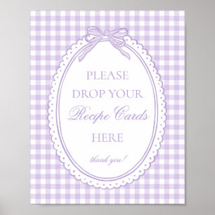 Purple Gingham Coquette Bow Share a Recipe Poster