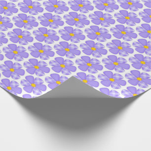 purple gingham daisy design wrapping paper
