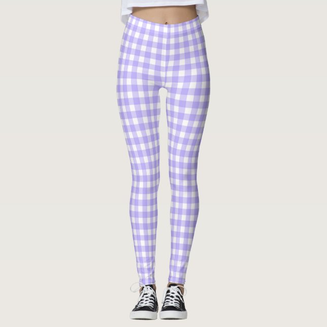 purple gingham - leggings (Front)
