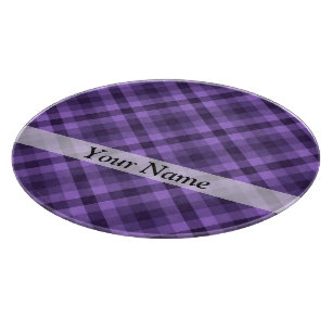 Purple gingham pattern cutting board