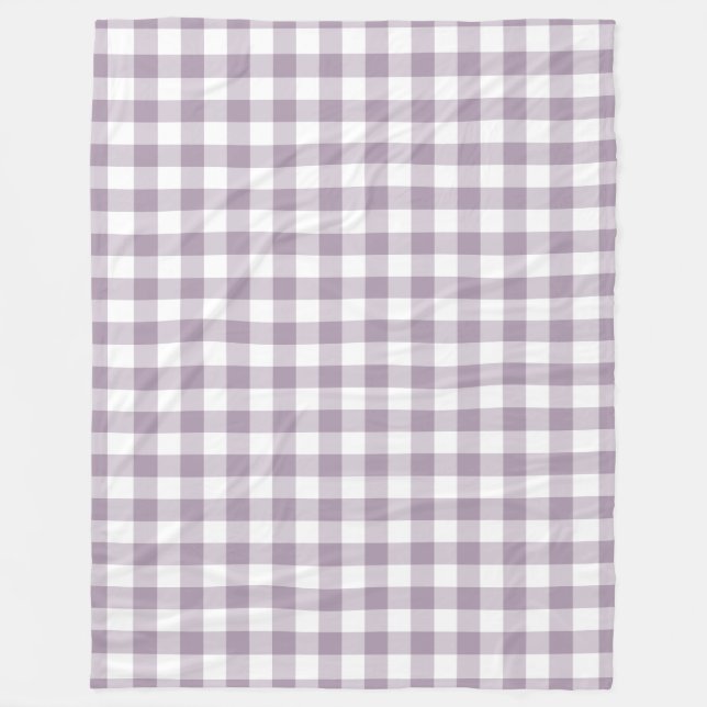 Purple Gingham Pattern Fleece Blanket (Front)