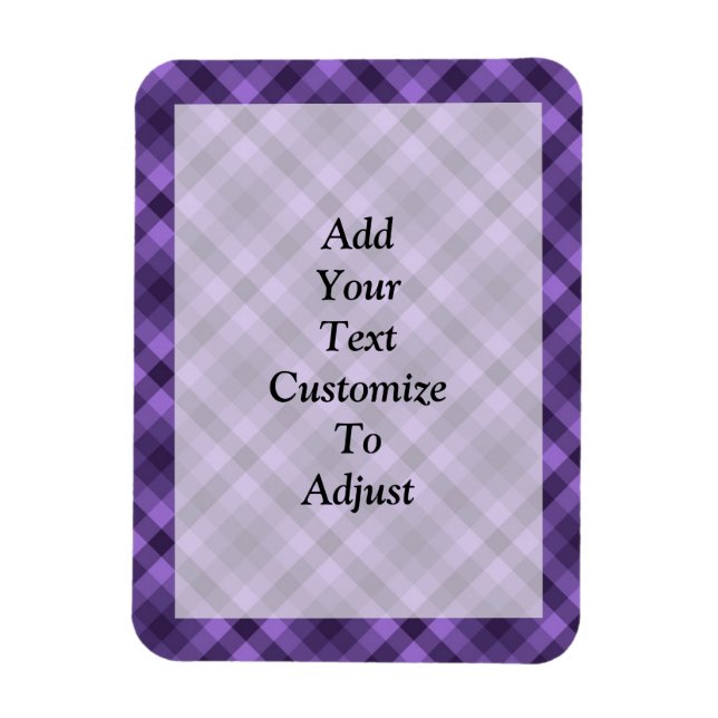 Purple gingham pattern magnet (Vertical)