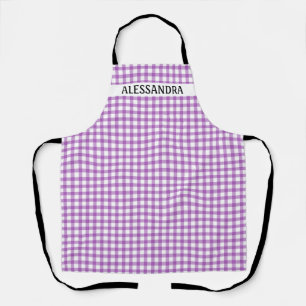 Purple Gingham Personalised Apron
