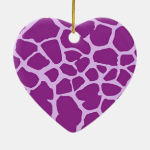 Purple Giraffe Art Ceramic Ornament