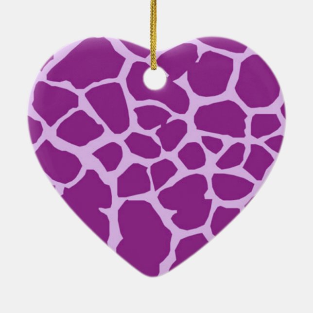 Purple Giraffe Art Ceramic Ornament (Back)
