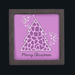 Purple giraffe Christmas Tree Gift Box<br><div class="desc">Lovely,  bright,  modern pattern with animal print christmas tree in Purple and stars. Cute,  girly,  and trendy Christmas gift. Personalise it with your own text/ message/ name.</div>