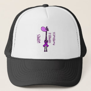 Purple Giraffe for Lupus Support Trucker Hat
