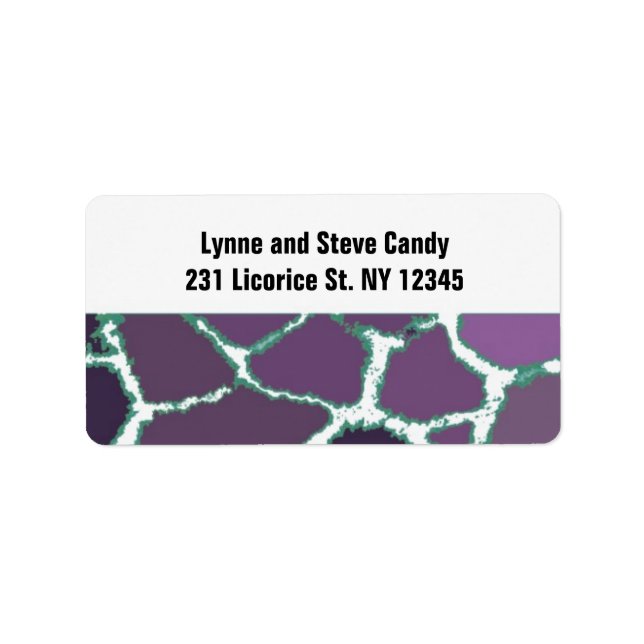 Purple Giraffe Fur Pattern Address Label (Front)