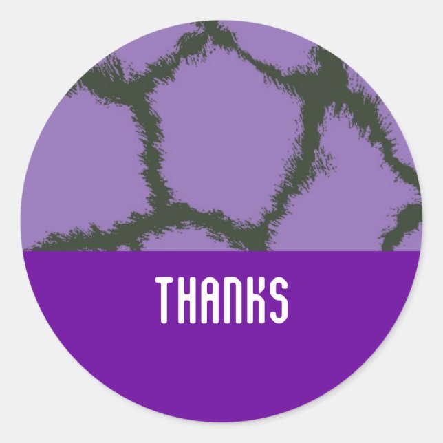 Purple Giraffe Fur Pattern Classic Round Sticker (Front)