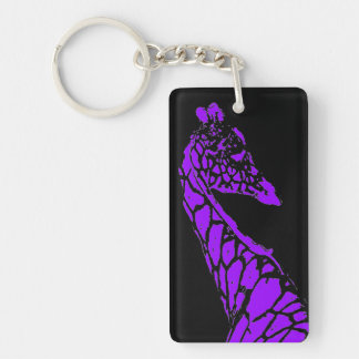 Purple Giraffe Key Ring