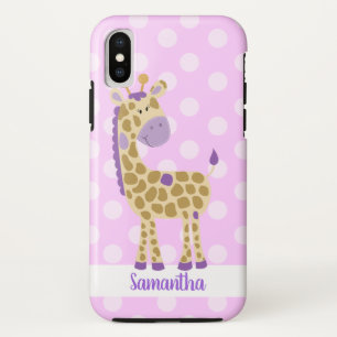 Purple Giraffe Personalized Cell Phone Case