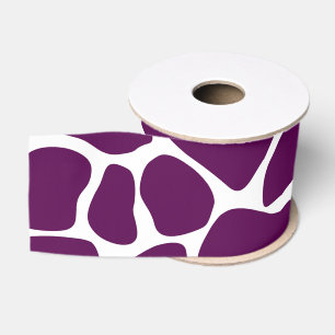 Purple Giraffe Print, African Safari Animal Skin Grosgrain Ribbon