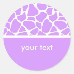 Purple Giraffe Print Custom Stickers