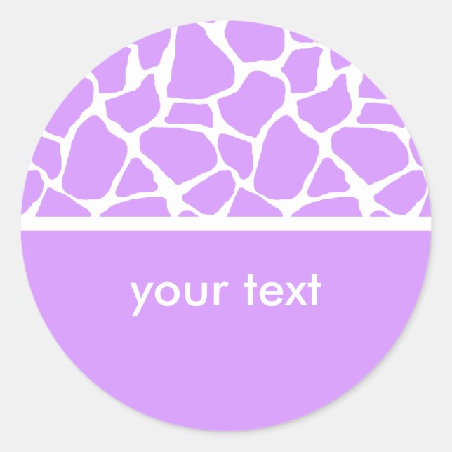 Purple Giraffe Print Custom Stickers (Front)
