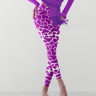 Purple Giraffe Print Leggings