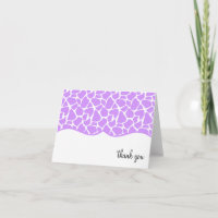 Purple Giraffe Print Thank You Notes