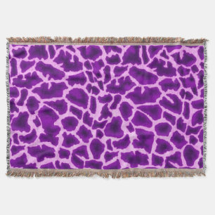 Purple Giraffe Print Throw Blanket