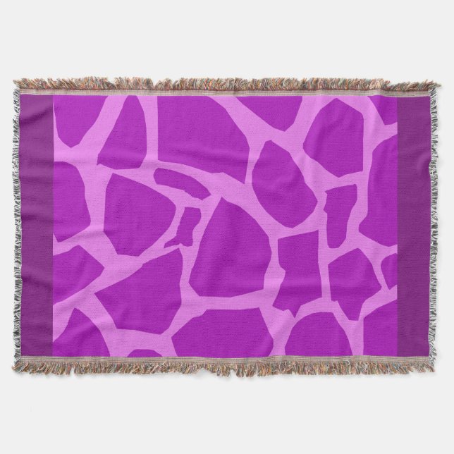 Purple Giraffe Texture Throw Blanket (Front)