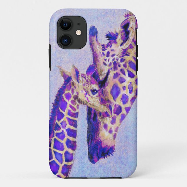 purple giraffes iphone case (Back)