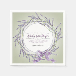 Purple Girl Baby Sprinkle Watercolor Lavender Art Napkin