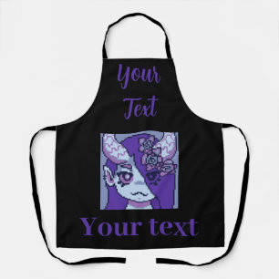 Purple Girl, purple pixel art Apron