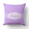 Purple girls name polka dot pillow