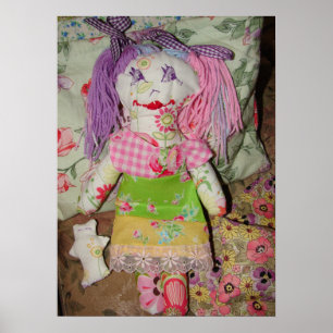 Purple Girls Room Rag Doll colourful Toy Poster