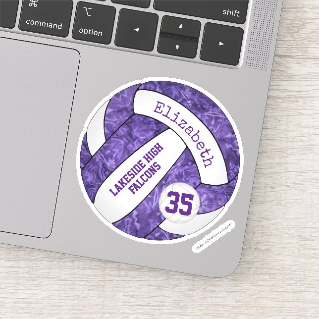 purple girls' volleyball w school mascot name (Detail)