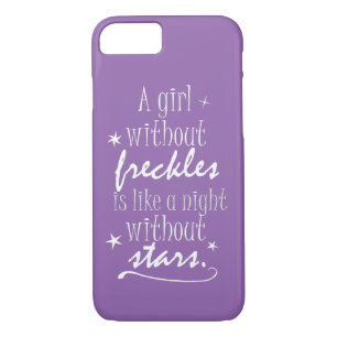 Purple Girly Freckles and Stars Quote iPhone 8/7 Case