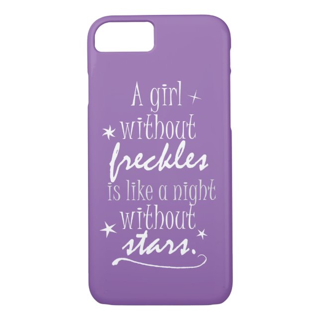 Purple Girly Freckles and Stars Quote Case-Mate iPhone Case (Back)