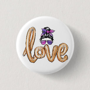 Purple Girly Girl Sunglasses Valentine's Day Love  3 Cm Round Badge