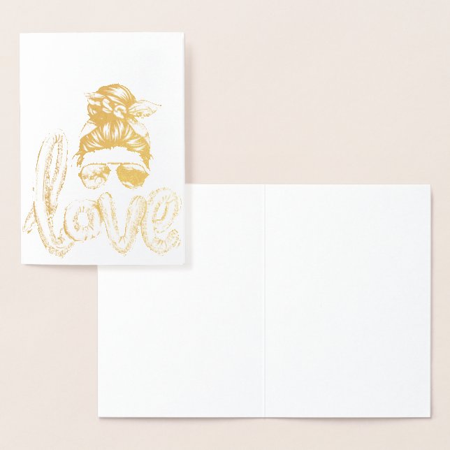 Purple Girly Girl Sunglasses Valentine's Day Love  Foil Card (Display)