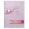 purple Girly Owl Cloud patterned Notebook