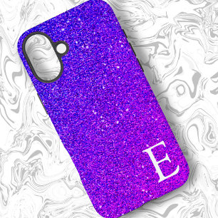 Purple Girly Printed Glitter Stylish and Cute  iPhone 16 Plus Case