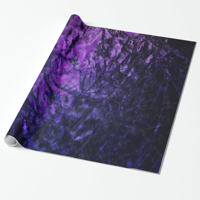 Purple Glam Abstract Birthday Party Wrapping Paper (Unrolled)