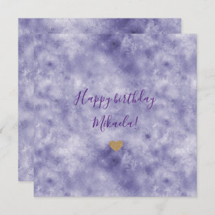 Purple Glam Gold Glitter Heart Card