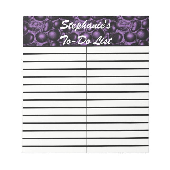 Purple Glam Pebbled Small To-Do List Pad (Front)