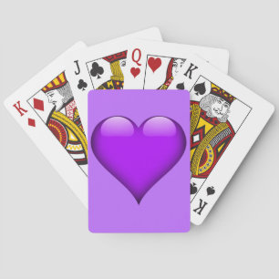Purple Glass Heart Customisable Playing Cards