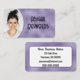 Purple Glass Photo Frame Business Card