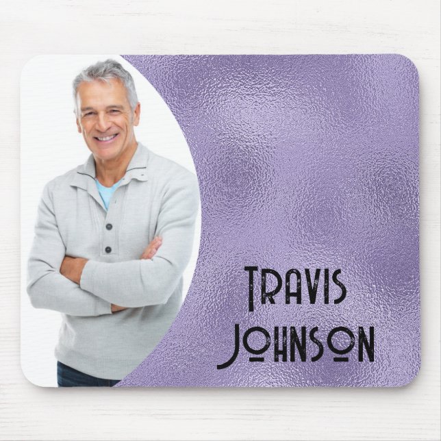 Purple Glass Photo Frame Mouse Pad (Front)