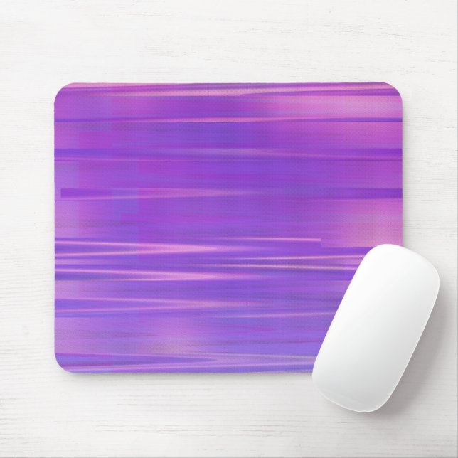 Purple Glitch Art Vaporwave Esthetic Horizontal Mouse Pad (With Mouse)