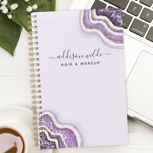 Purple Glitter Agate Personalised Business Planner (Creator Uploaded)