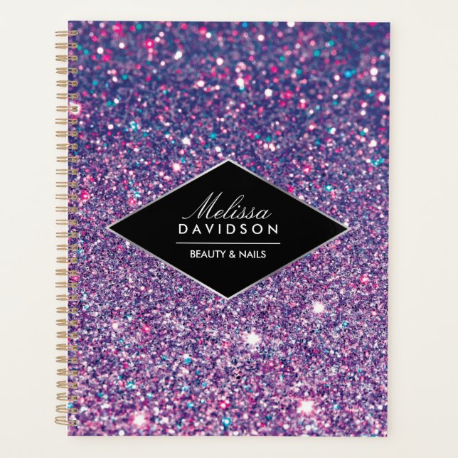 Purple Glitter and Glamour Appointment Book Planner (Front)