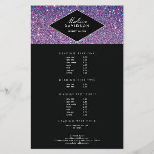 Purple Glitter and Glamour Beauty Flyer