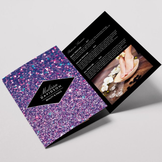 Purple Glitter and Glamour Nail Salon Brochure (Creator Uploaded)