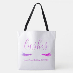 Purple Glitter and Sparkle Eyelash Extension Tote Bag