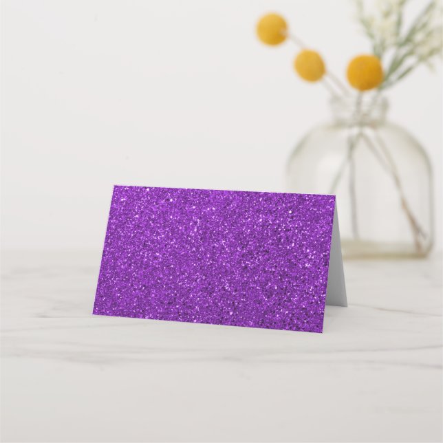 Purple Glitter Blank Place Card (Front)