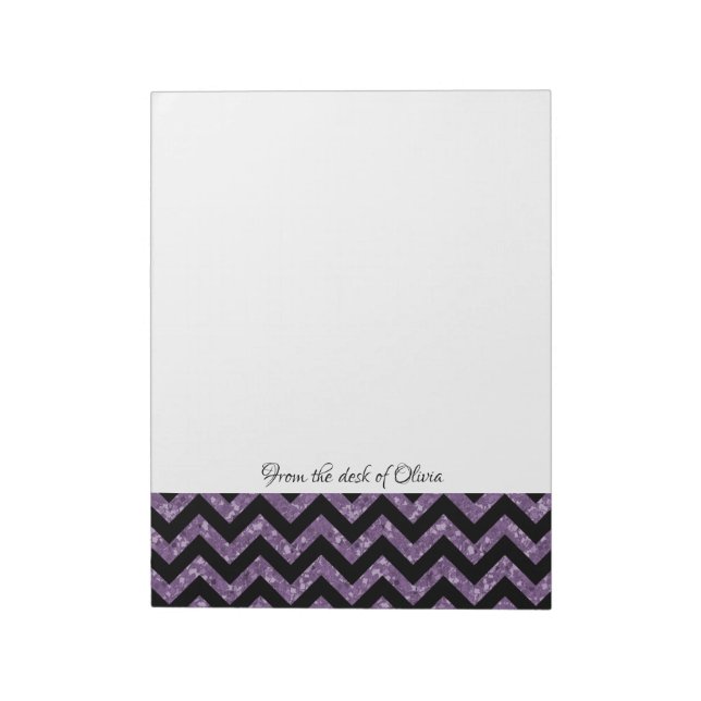 Purple Glitter Chevron Notepad (Rotated)